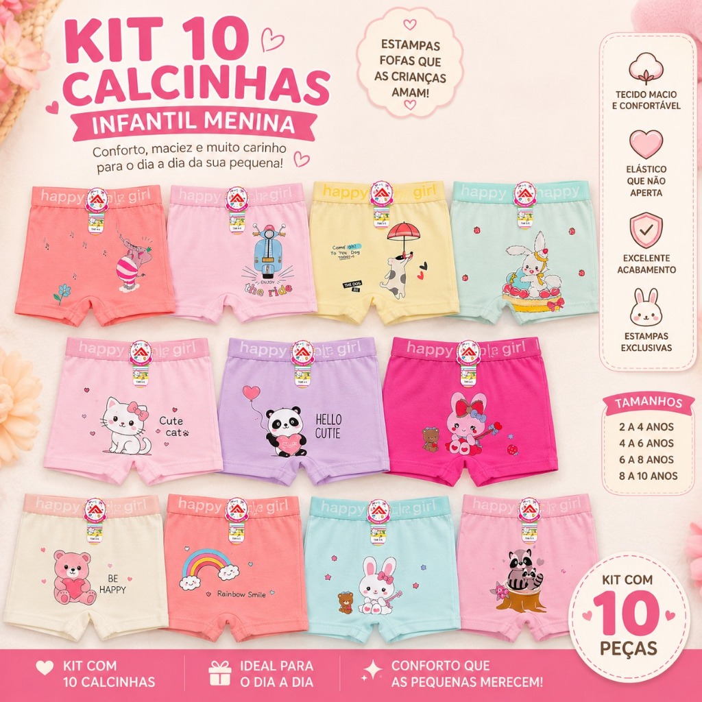 Calcinha Infantil Menina – Bunny Baby | Conforto, Maciez e Qualidade