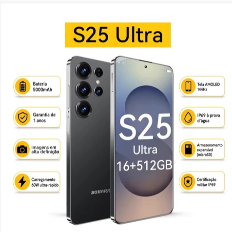Celular Smartphone S25 ultra s5G 16GB+512GB Tela Grande De 6.78 Polegadas 5000mAh Celular para jogos.