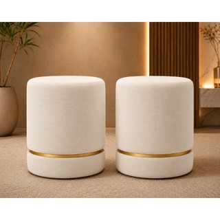 Conjunto Pufe Kit e unitario Redondo Provador  Acento Banqueta Penteadeira sala descanso apartamento bancos