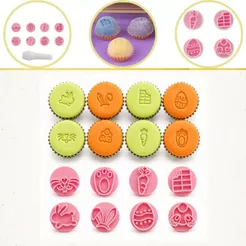 KIT CARIMBO BRIGADEIRO MARCADOR BLUE STAR PÁSCOA DESENHO PARA DOCINHO MASSA CHOCOLATE DOCE (CHOCO)