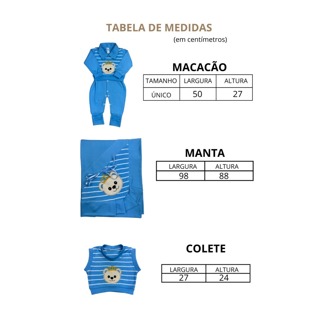 Saída de Maternidade Azul Turquesa de Urso Masculina de Luxo kit completo — imagem 2 de 2