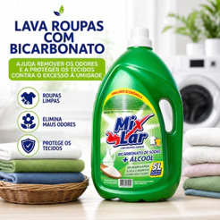 Lava Roupas Sabão Com Bicarbonato 5l com Bicarbonato de Sódio
