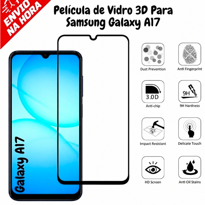 Película de Vidro 3D Para Samsung Galaxy A17