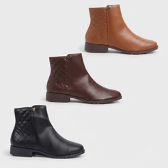 Bota Feminina Via Uno Cano Curto Detalhe Zíper Conforto