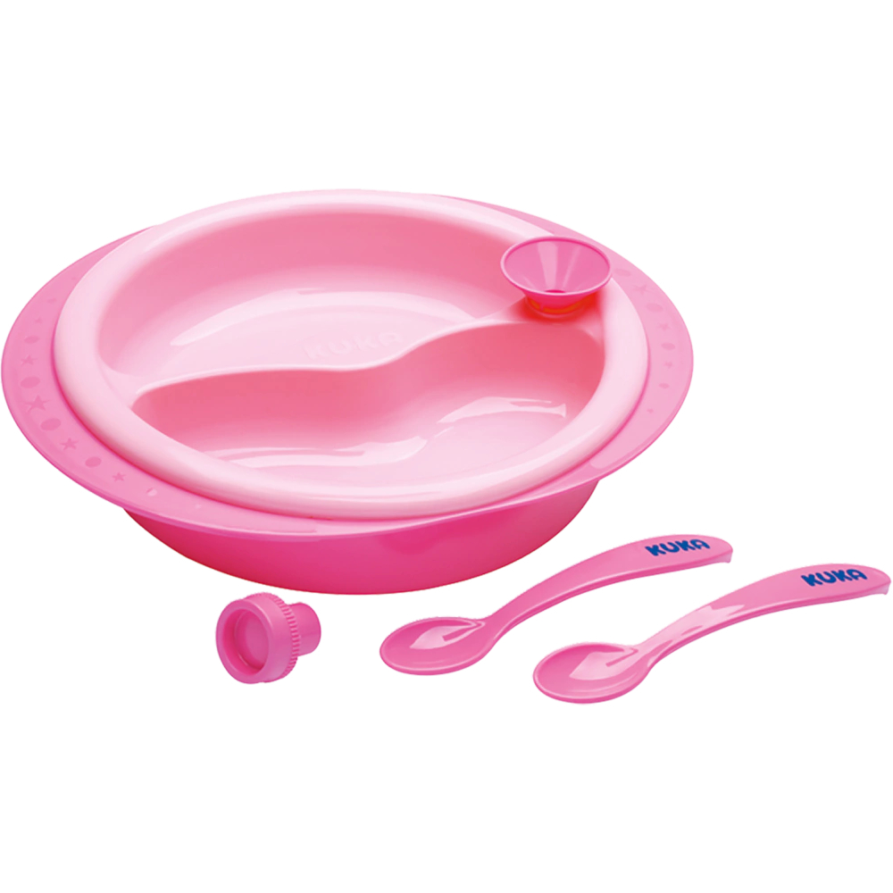 Kit Refeição Bebê Prato Térmico com Ventosa e Divisória + 2 Talheres 3 Peças 6m+ Kuka · foto 2