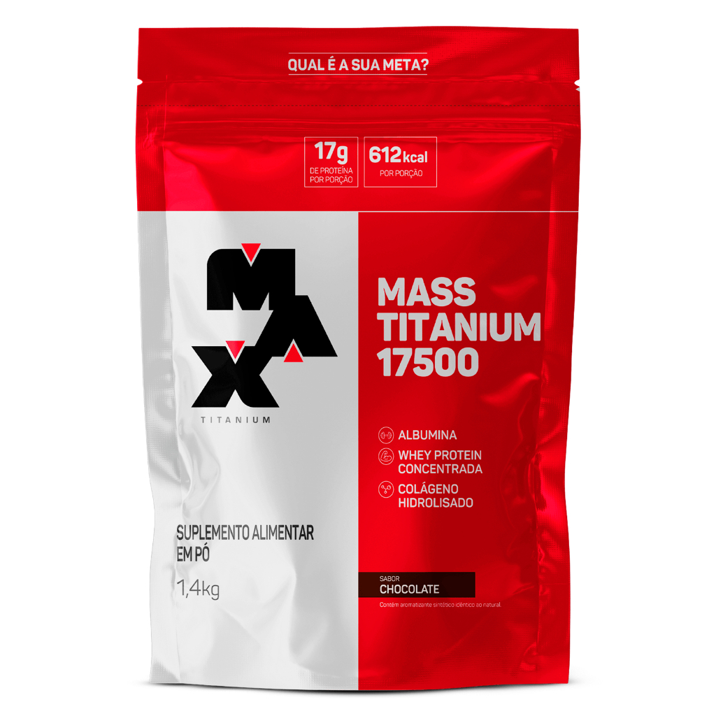 Mass Titanium 17500 Max Titanium Sabor Chocolate Refil 1.4kg