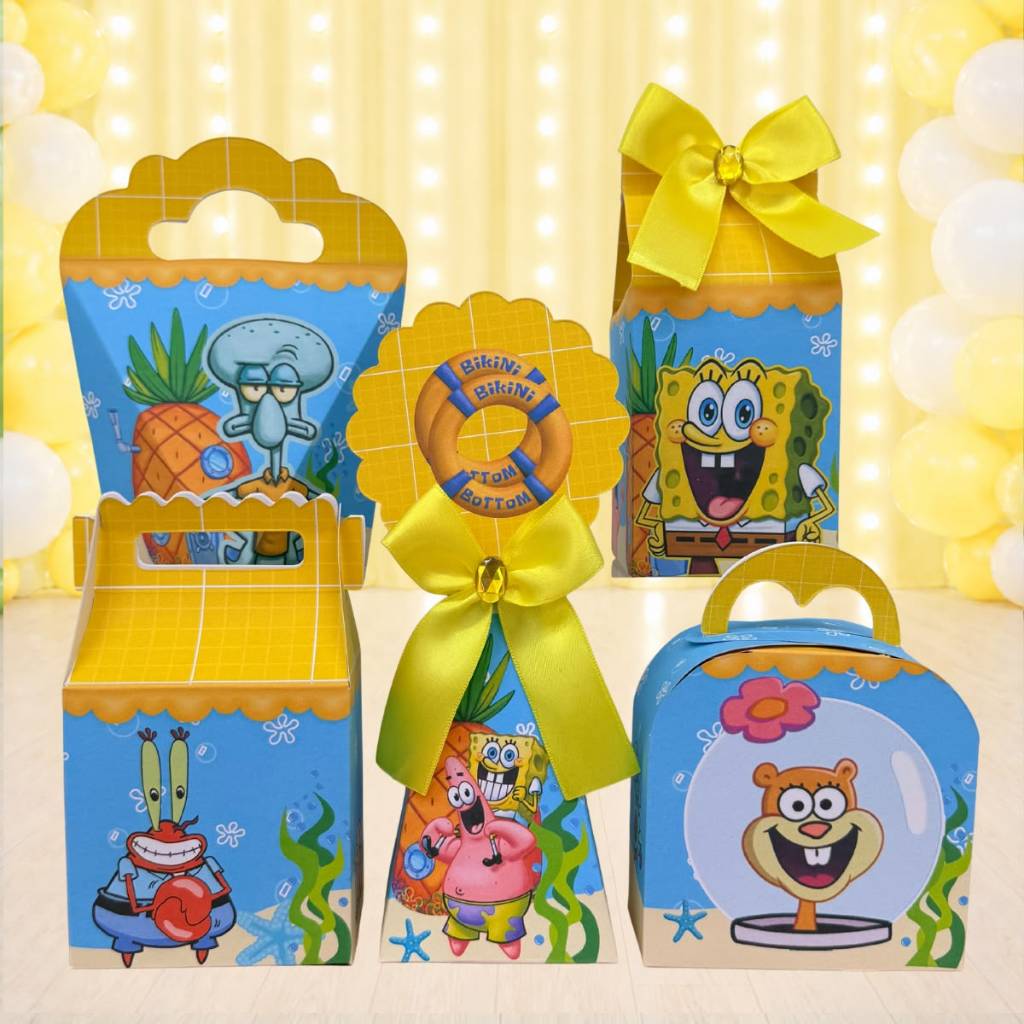 Kit Caixinhas BOB ESPONJA para festa infantis lembrancinhas de aniversario mimos decoração personalizados do tema