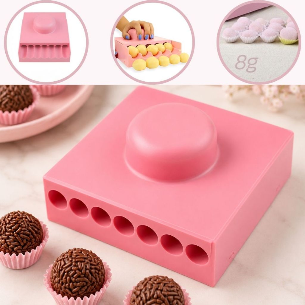 ENROLADOR BOLEADOR DE DOCES 8G ROSA BEBÊ PARA BRIGADEIROS E DOCES DE FESTAS