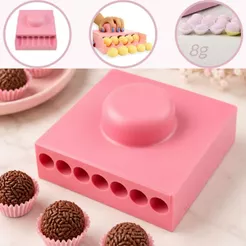 ENROLADOR BOLEADOR DE DOCES 8G ROSA BEBÊ PARA BRIGADEIROS E DOCES DE FESTAS