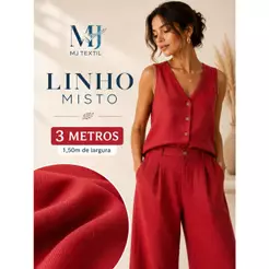 Tecido Linho Misto 3 Metros | 70% Viscose 30% Linho | 1,38m de Largura | Toque Natural e Elegante
