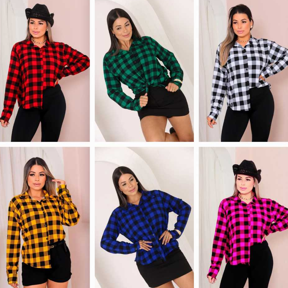 CAMISA XADREZ FERMININA FESTA JUNINA  TEJIDO DUNA