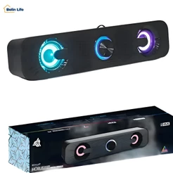 Caixa De Som Soundbar PC Knup RO829 6W RMS RGB 32,5cm Com Volume