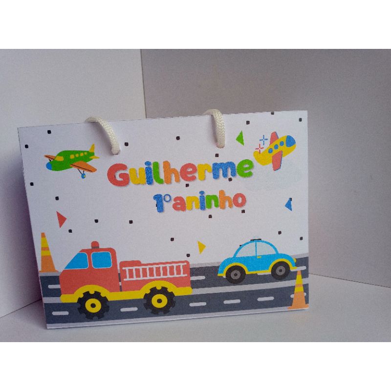 Sacolinha Personalizada Carros| Transportes | Lembrancinha | Mimos | Aniversário Festa infantil