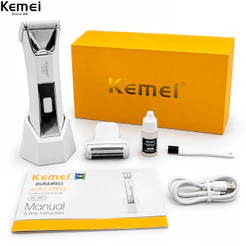 Kemei- KM-1847 Aparador de pêlos elétricos para homens e mulheres, depilação corporal