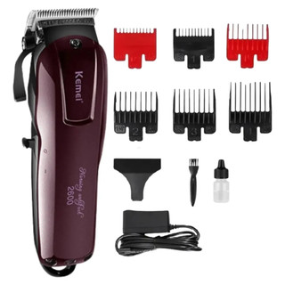 Máquina de Cortar Cabelo Kemei KM-2600-G 9W - Potente e Silenciosa com Lâmina de Aço Carbono
