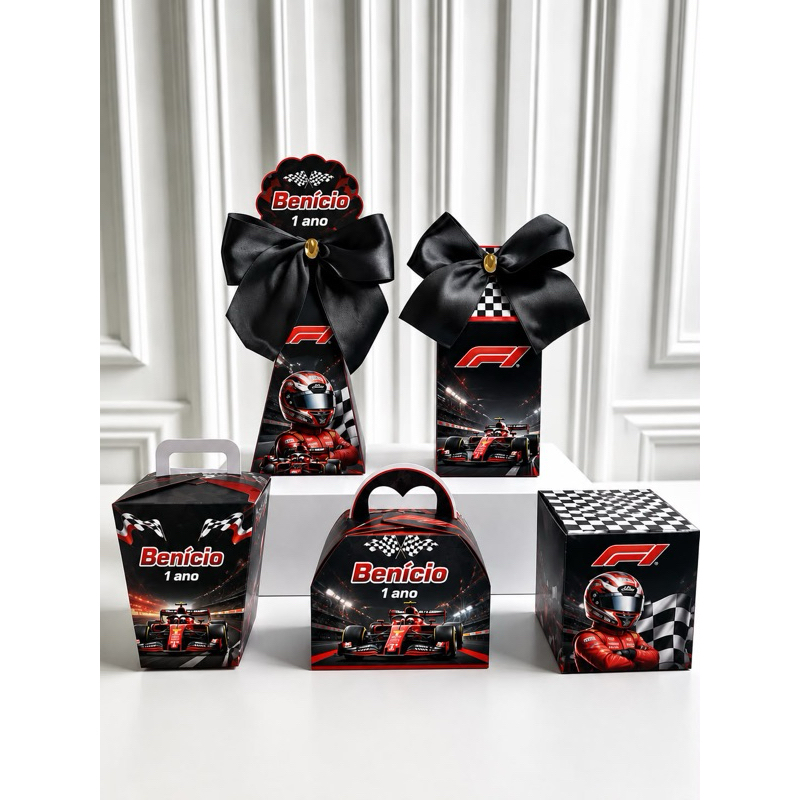 Kit caixa personalizada ema fórmula 1 - corrida / lembrancinha de aniversário infantil / brinde de festa - Qualquer tema