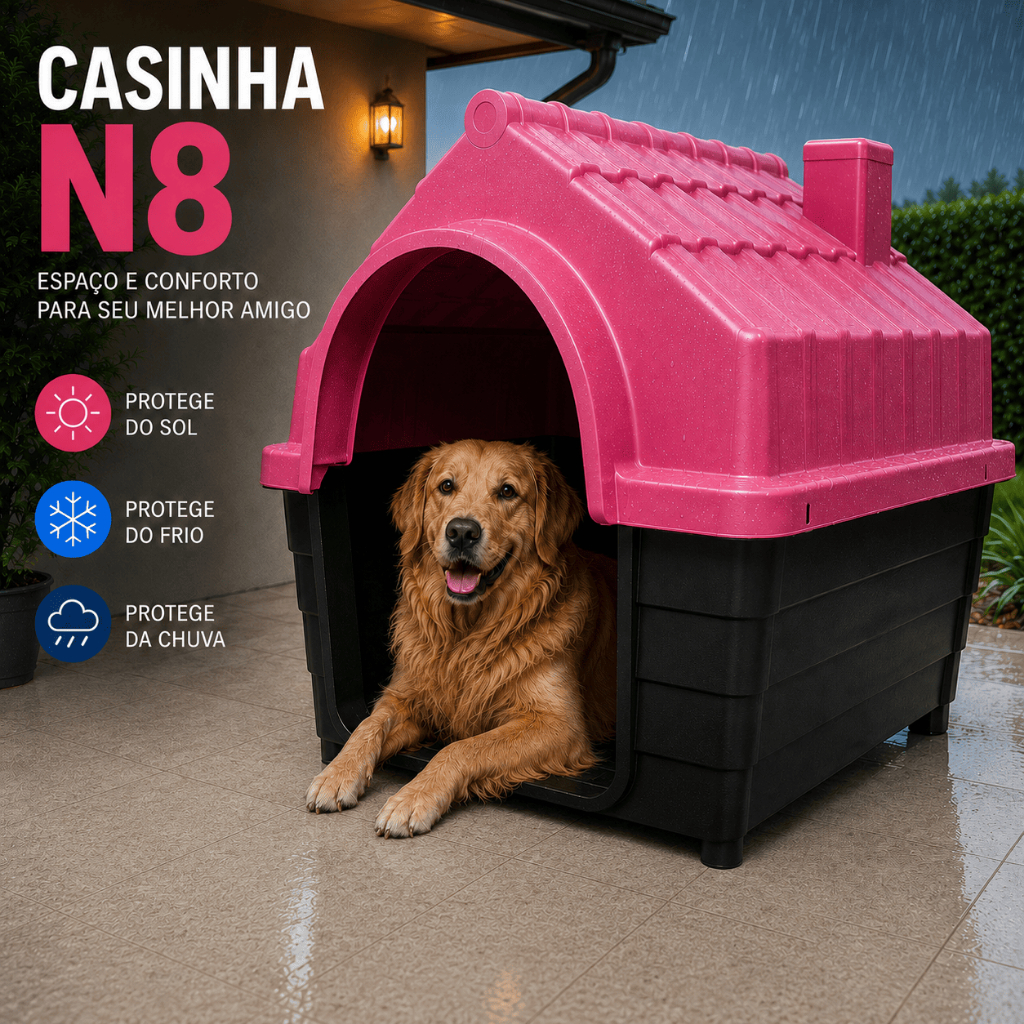 Casinha Cachorro Plástica Desmontável N8 Grande Porte Grande