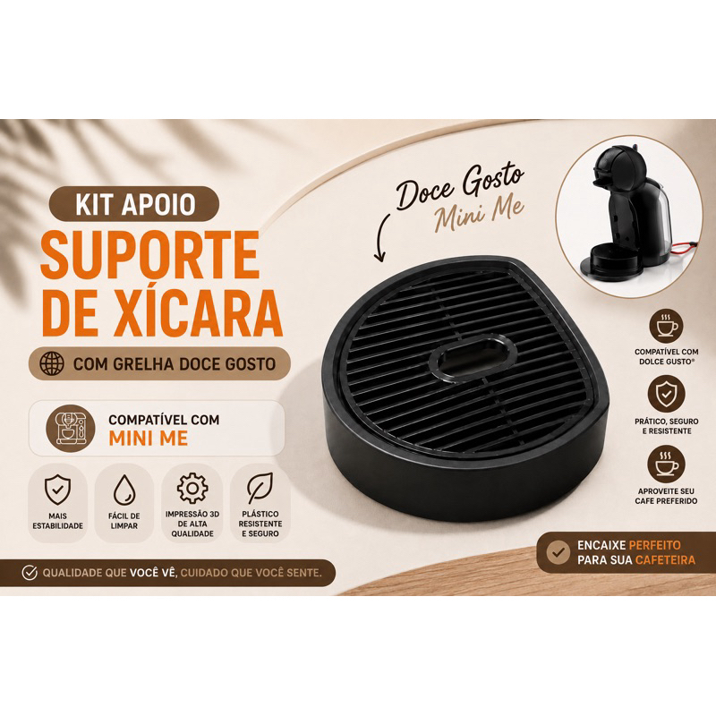 Base Deposito Cafeteira  Com Grelha Dolce Gusto Mini Me Compatível Alta Durabilidade Todas As Cores DMM0 DMM8