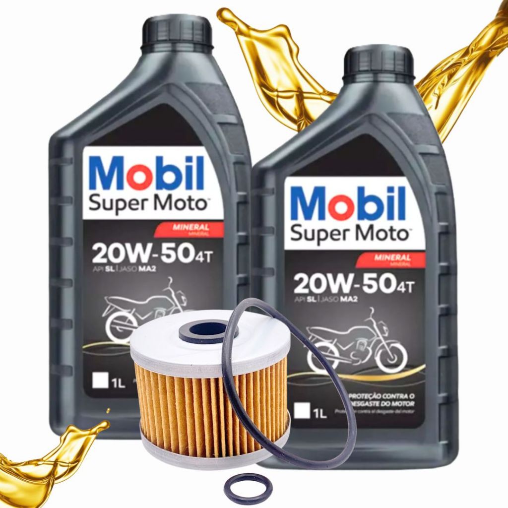 Troca de Óleo Cbx 250 Twister / Xr 250 Tornado / Nx 400 Falcon Mobil 20w50 Miner