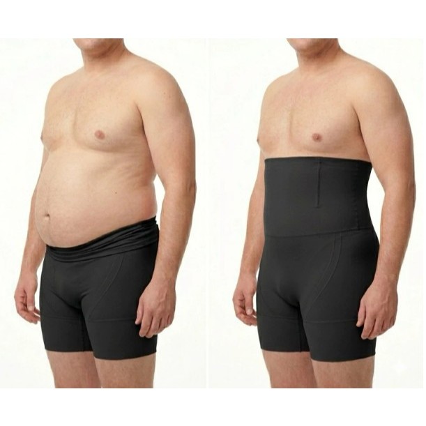 Cueca Cintura Alta Bermuda MASCULINA Cinta Modeladora  Compressão 4 Barbatanas