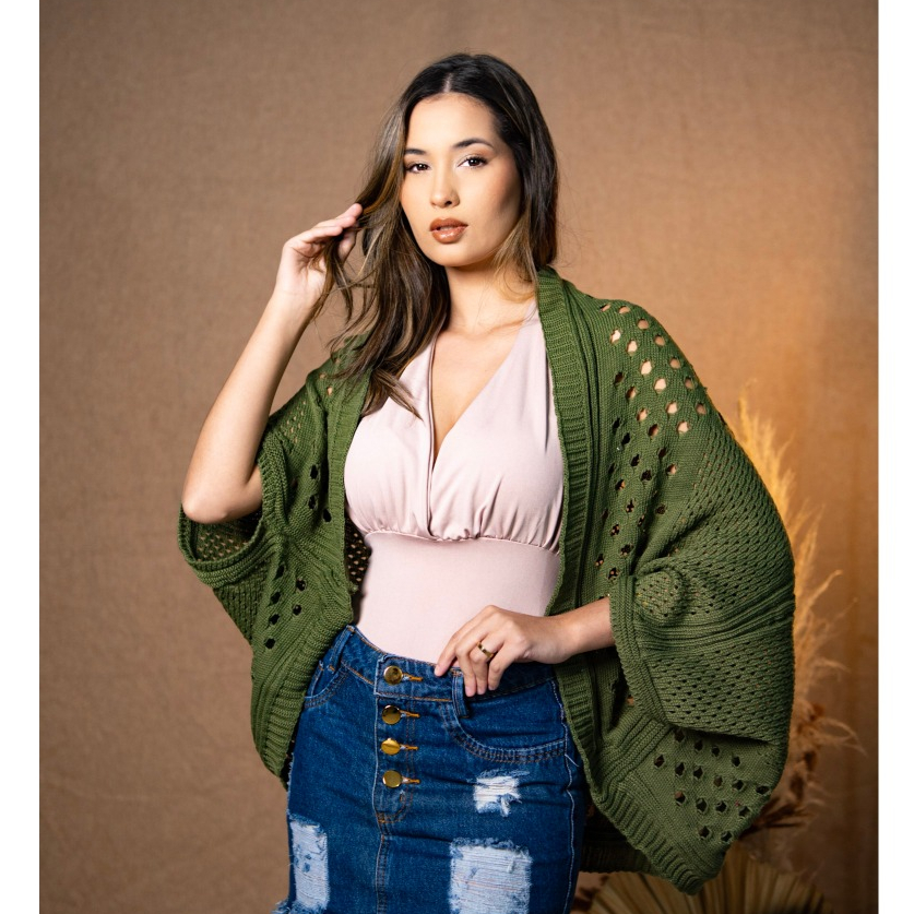 KIMONO CAPA LUXO TRICOT CASACO CROCHE CARDIGAN INVERNO FEMININO RENDADO  MODA INSTAGRAM ELEGANTE PREMIUM  PLUS SIZE