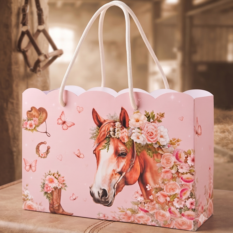 Kit 10/20/30 Sacolinha Personalizada c/ nome Boiadeira /Vaqueira Cowgirl/ Lembrancinha Cavalo menina