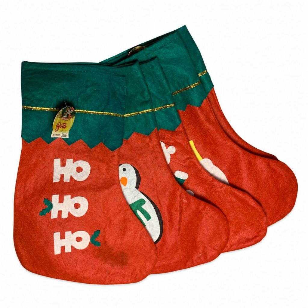 Bota Natalina Tradicional Meia De Natal Pendurar Decoração