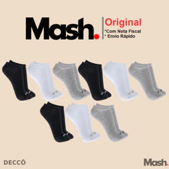 Kit Com 9 Pares de Meias Sport Mash Cano Curto em Algodao Unissex Para Corrida Caminhada