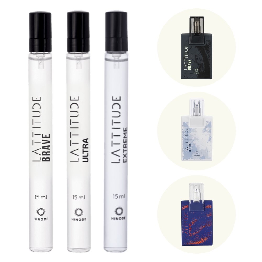 Kit 3 Perfumes Masculinos de Bolso Lattitude Brave + Ultra + Extreme