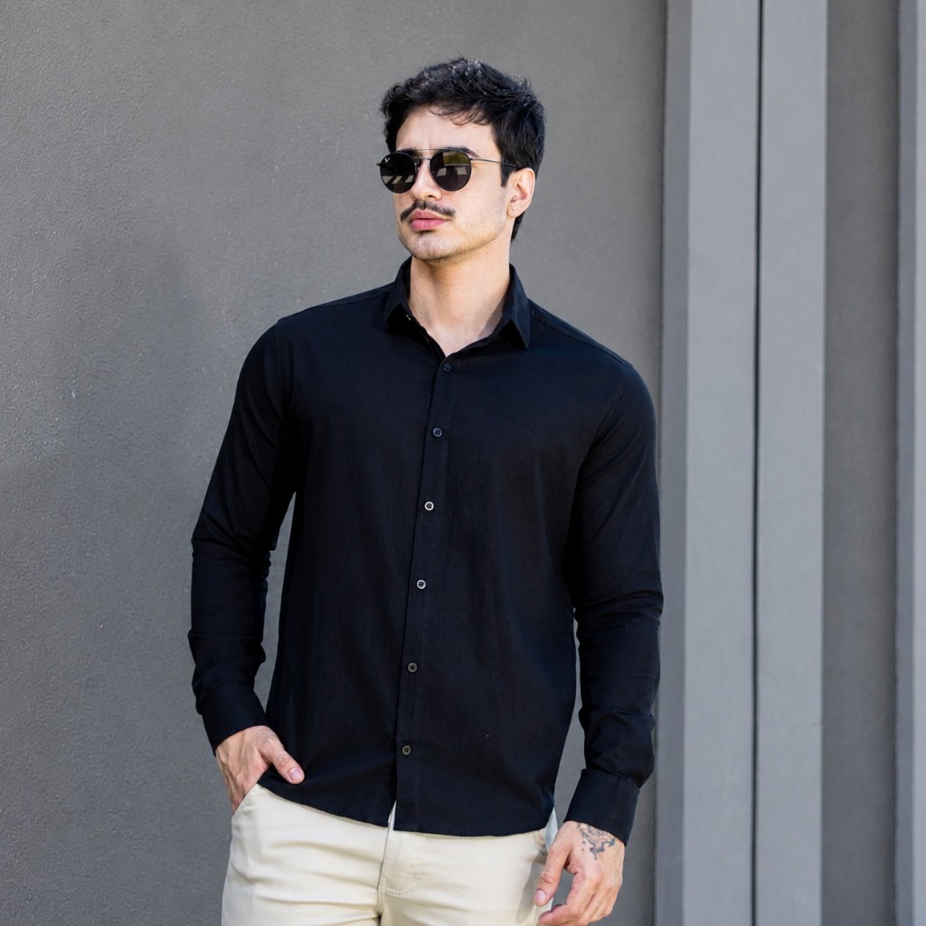 Camisa Social Masculina Manga Longa 100% Algodão Conforto e Estilo
