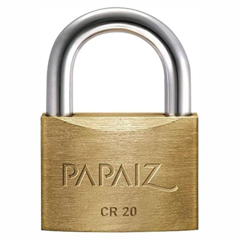 Cadeado Cr20 (20mm) - 2 Chaves - Papaiz Cor Dourado
