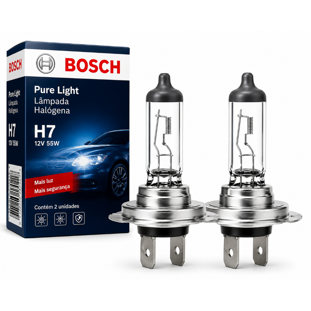 Lâmpadas Farol H7 12v 55w Bosch Original Premium Envio Rapido