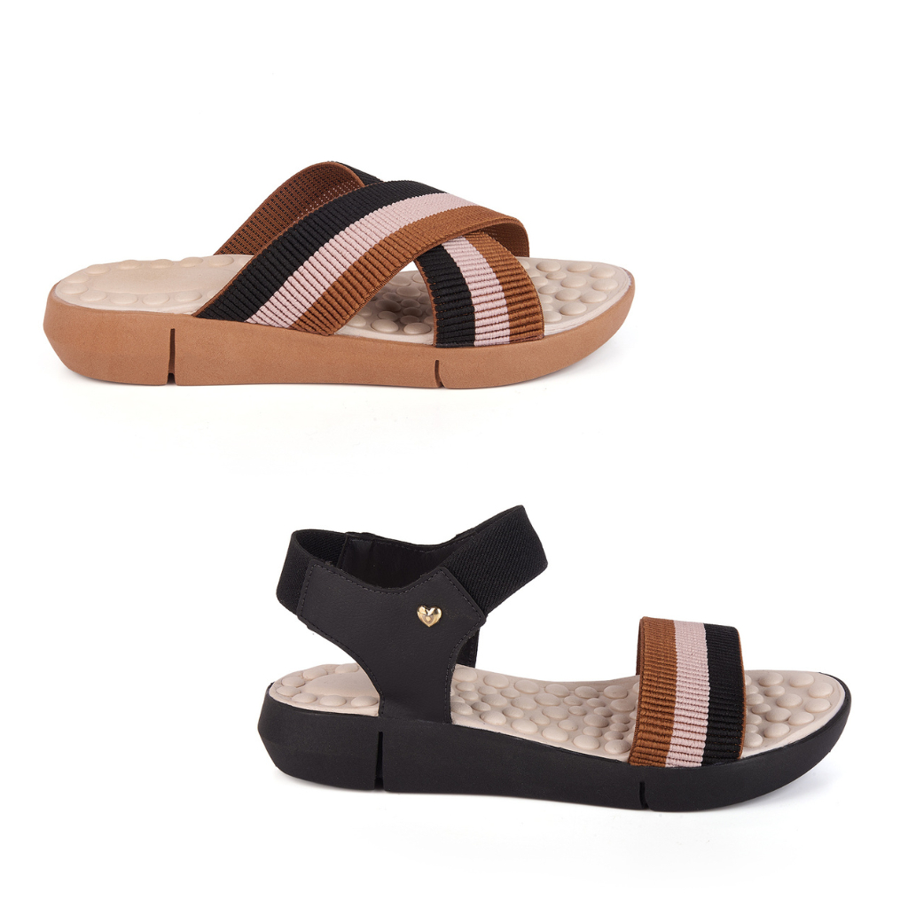Kit 2 Pares Chinelo e Sandália Feminina Ortopédica — foto 6