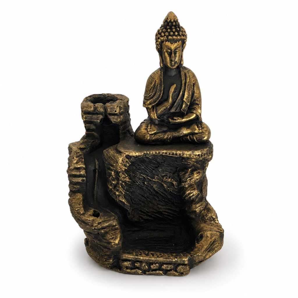 Imagem Incensário Decorativo Cascata Buda Porta Incenso Decoração