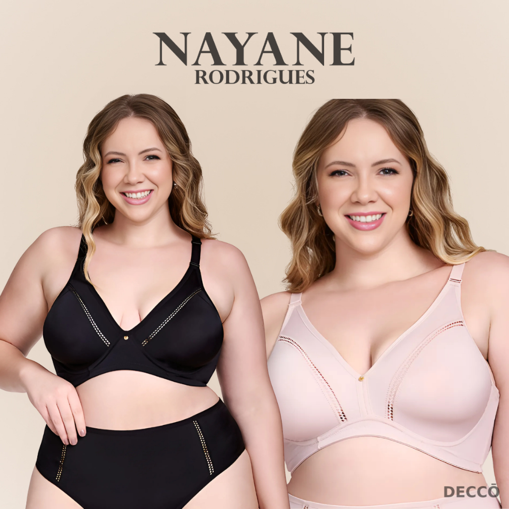 Sutiã Feminino Plus Size Nayane Rodrigues Sem Bojo Aro Reforçado e Recorte Anatô