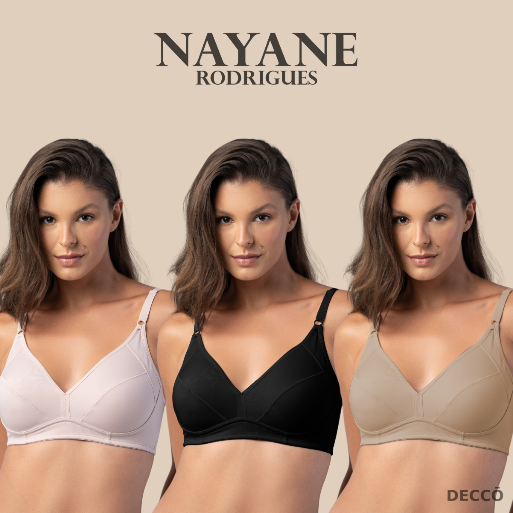 Sutiã Top Nayane Rodrigues Reforçado Sem Bojo Sem Aro, Alta Sustentação Modelado