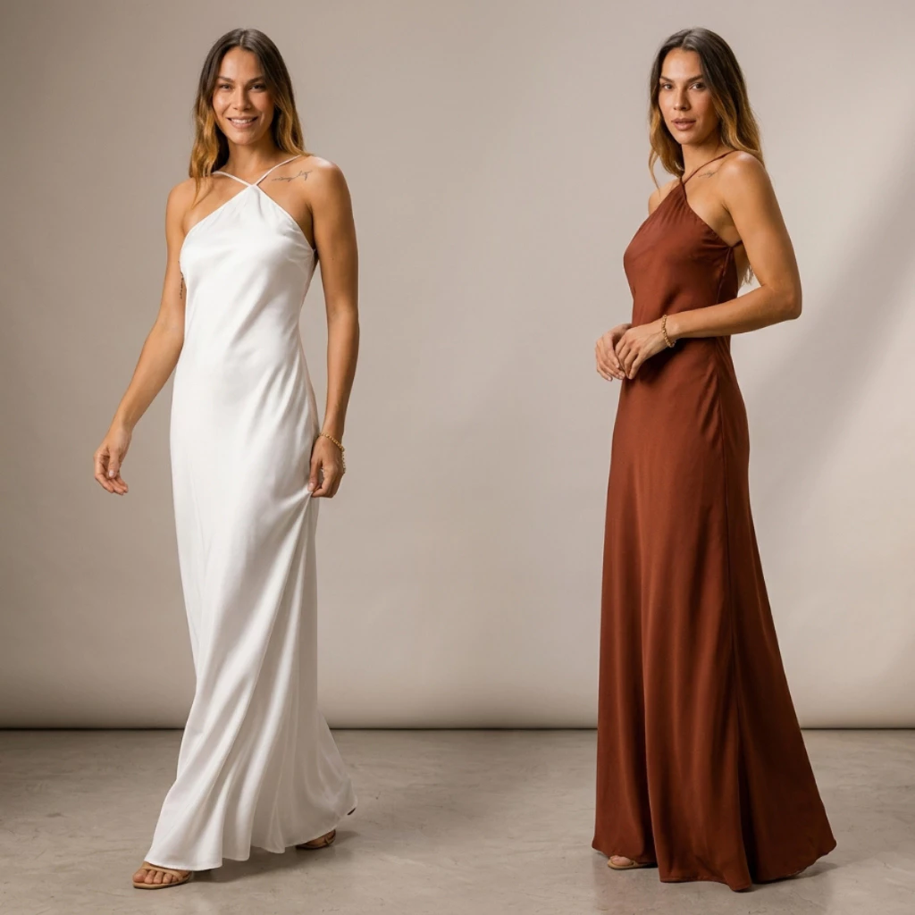 Vestido Longo Feminino Halter Ana Flor Elegante Festa Casamento Formatura Madrinha Verão Moda Feminina Luxo — imagem 1
