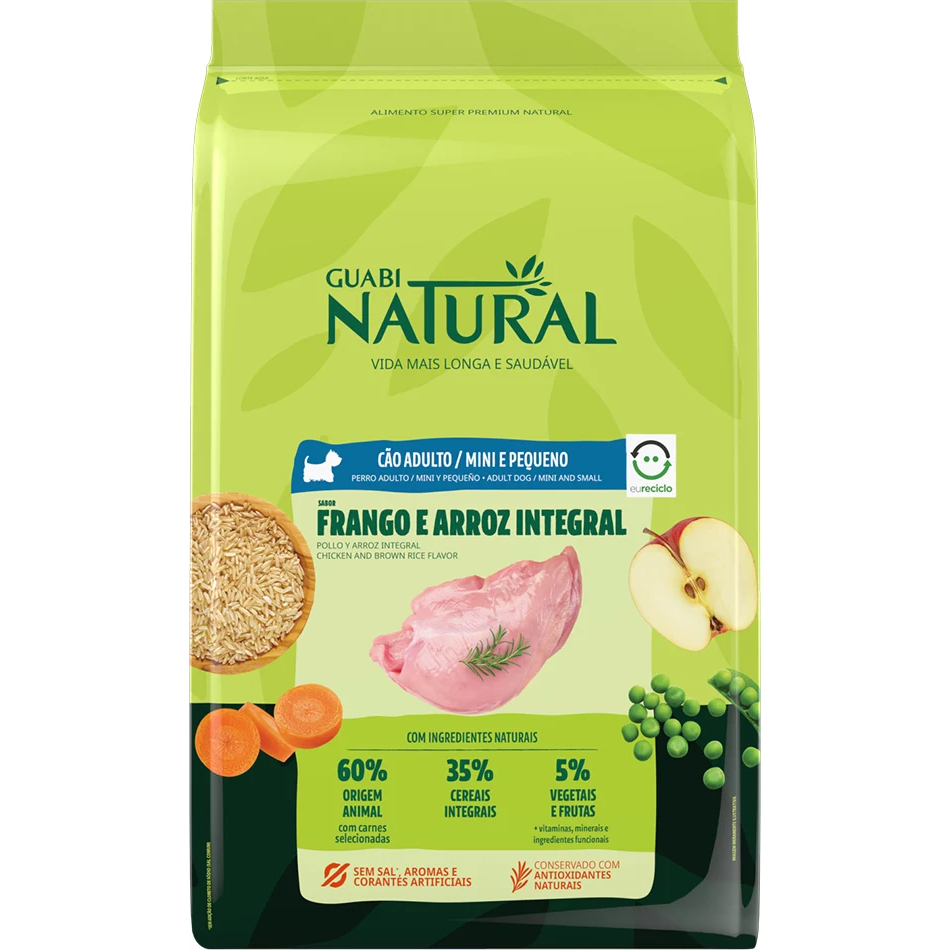 Ração Guabi Natural Adulto Raça Médio Frango e Arroz Integral 10,1 kg
