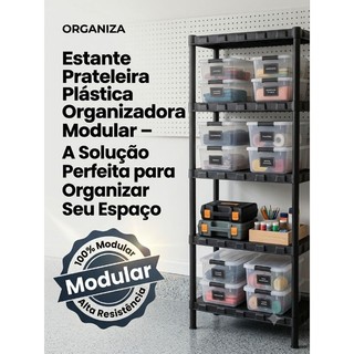 Estante Prateleira Plástica Modular Organizadora Multiuso 3, 4 e 5 Andares Resiliente