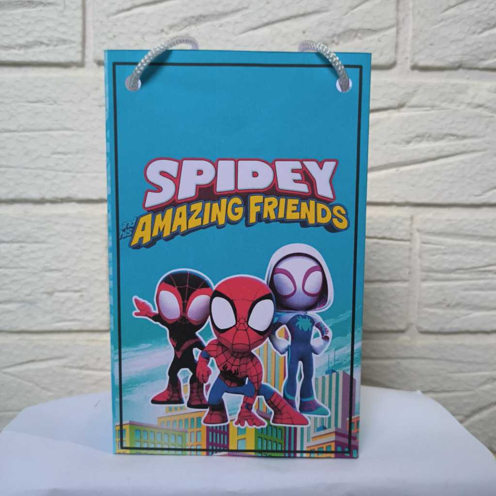 Sacola Personalizada HOMEM ARANHA E AMIGOS FRIENDS  PEGUE E MONTE  Decoração Lembrancinhas  Aniversário Festa Infantil
