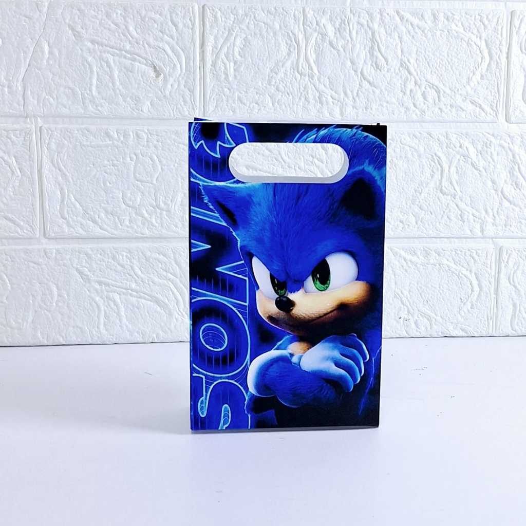 Sacolinha Sonic Pequena Mimos Lembrancinhas Personalizados para Festas Decoração de Aniversário
