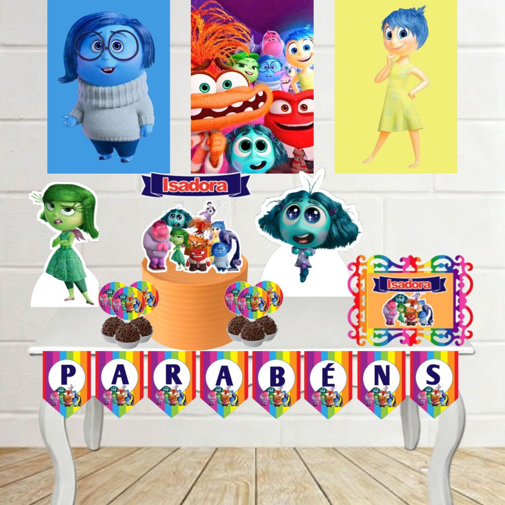 Kit Festa Divertidamente Personalizado Só um Bolinho  | Mesversário | Aniversário | Lembrancinha