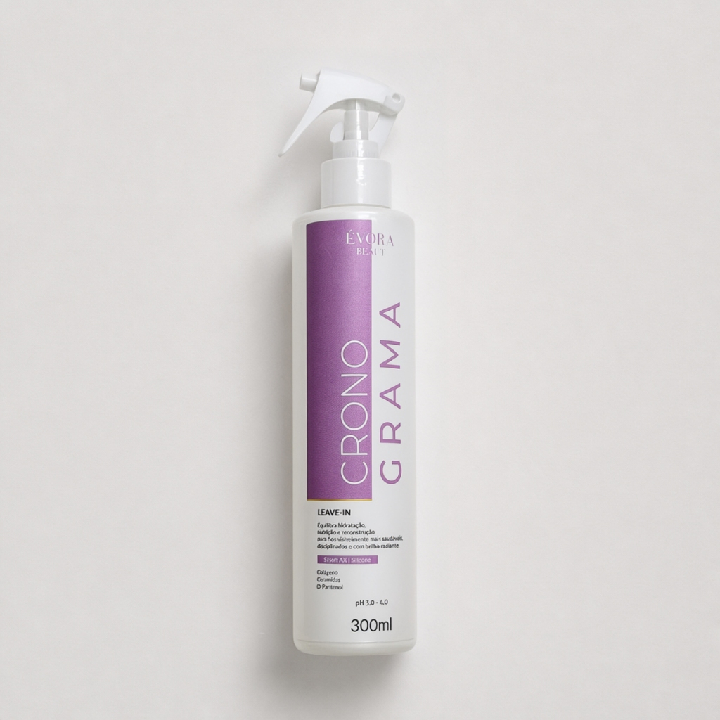 Leave-in Profissional Évora 300ml Cronograma Capilar Antifrizz Proteção Térmica Hidratação Brilho Intenso