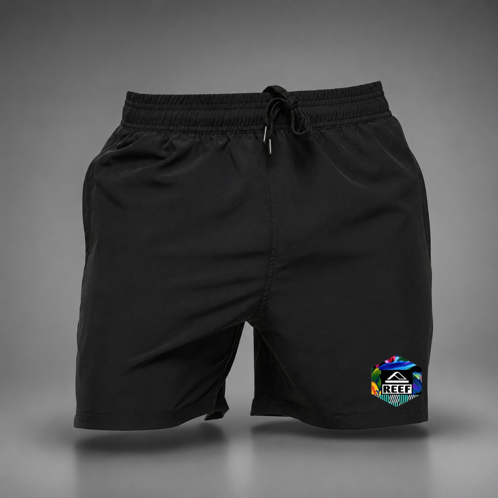 Short Bermuda Masculino Elastano Reef Preto Premium Casual Academia Praia Confortável