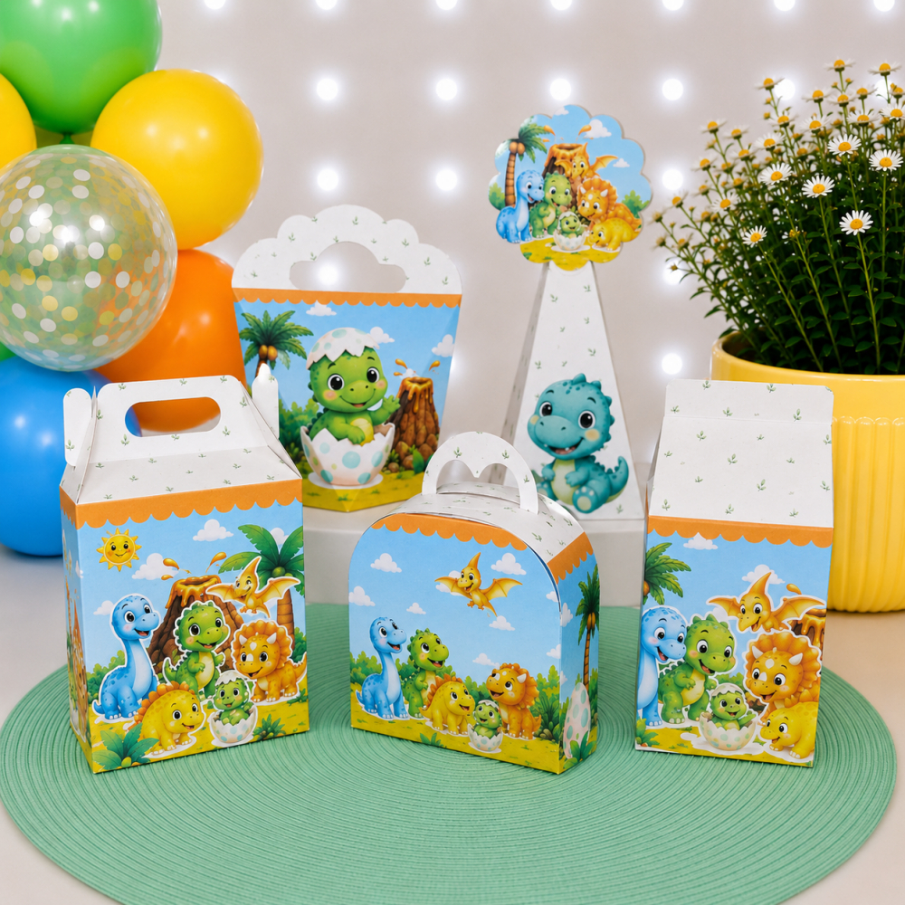 Caixinhas Dinossauros Baby Kit Festa Aniversário Lembrancinha Personalizados do tema (Pegue e Monte)