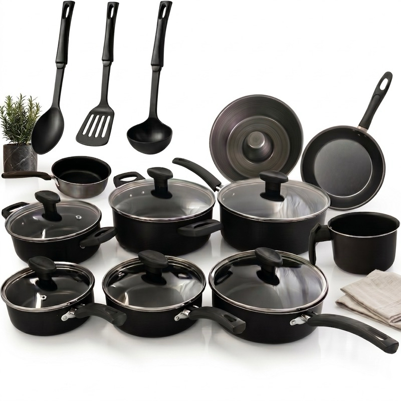 Conjunto Panelas 13 Peças Antiaderente Teflon Tampa Vidro