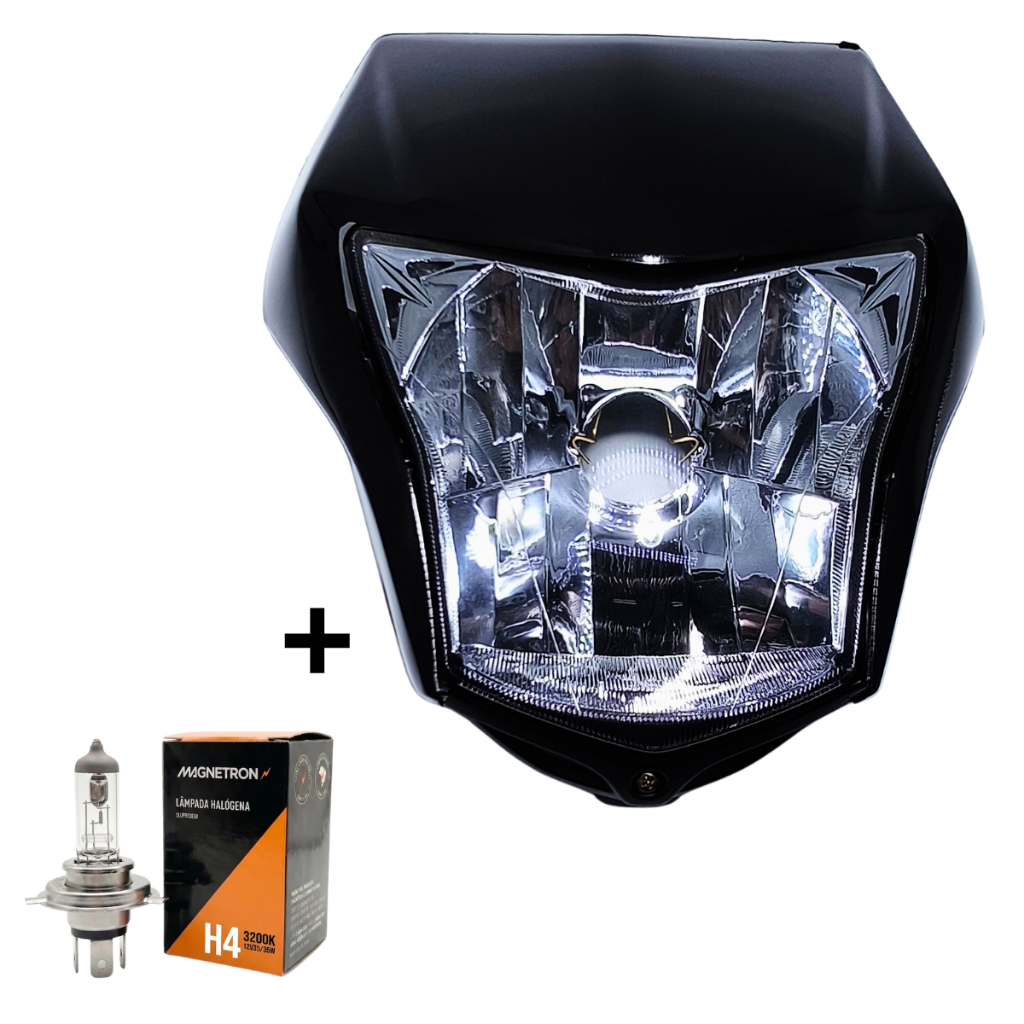 Kit Carenagem + Farol Completo Honda NXR Bros 150 2013 2014 - Preto