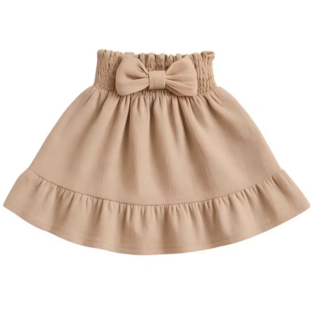 Saia Para Bebe Lisa Basica Casual Com Laço Tamanhos RN ao 10 Varias Cores