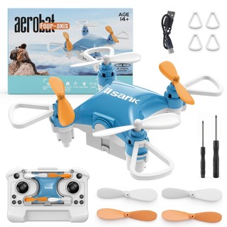 Mini Drone Portátil, Quadcopter Sem Câmera, Armazena no Controle, Voo Interno, Altitude Constante, Kit com 2 Bate