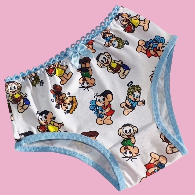 Kit 5 Calcinhas Infantil Meninas Tecido Macio Confortável com forro 100% algodão Sortidas Premium